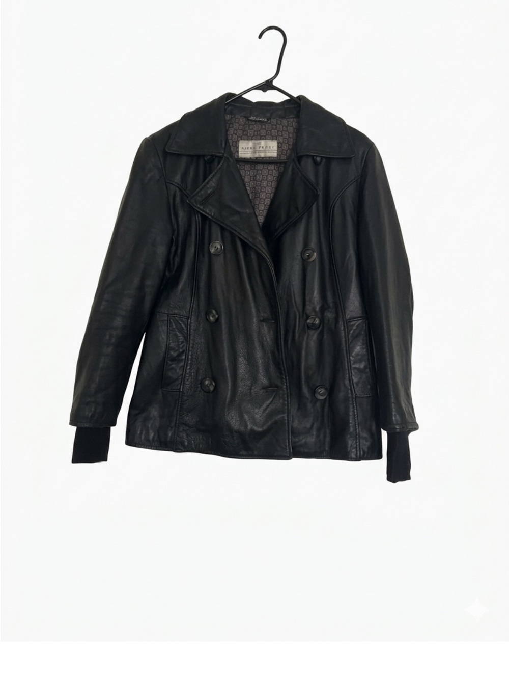 Vintage black leather Peacoat Blazer JAKET A- PRO- PEAUX